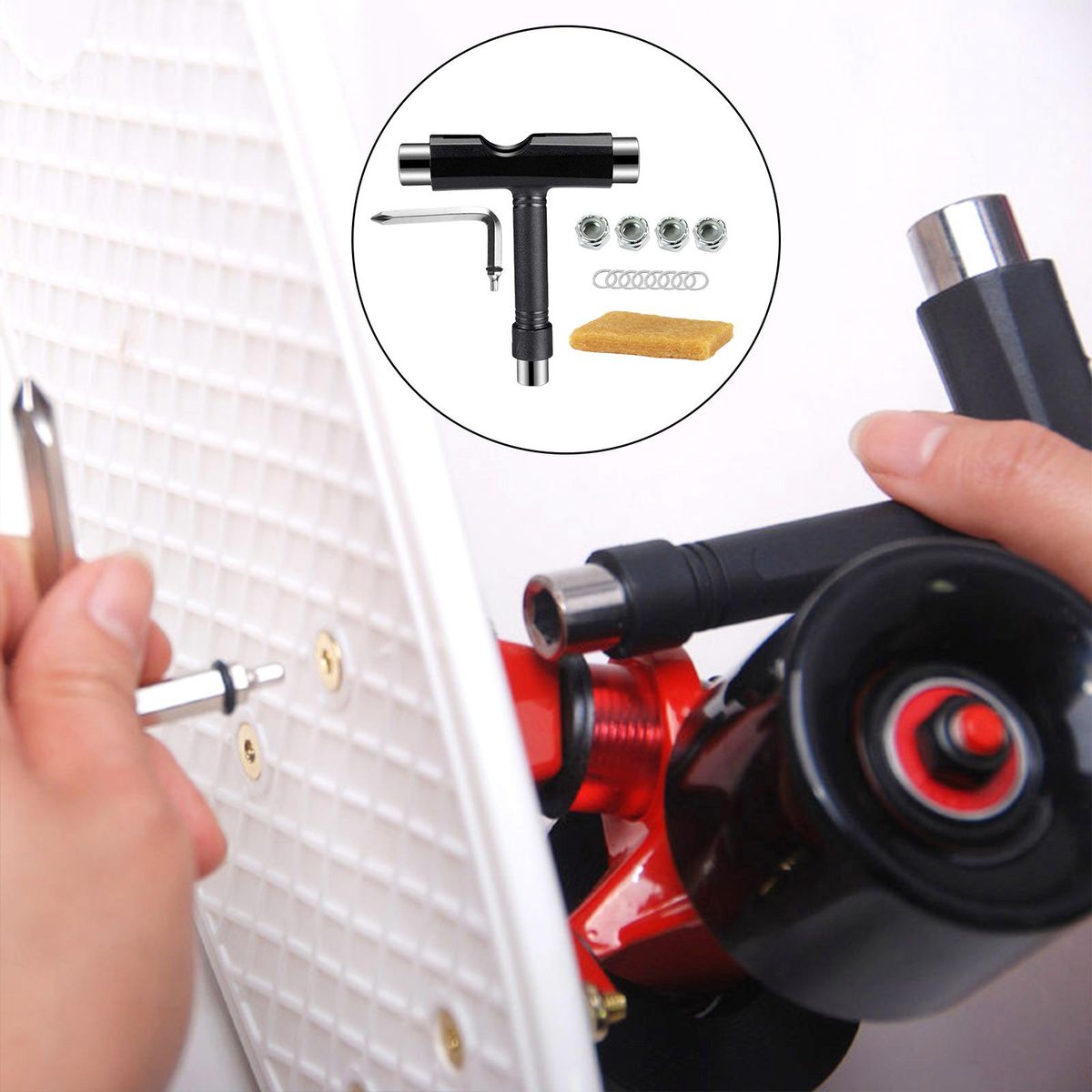 All-In-One Skateboard Tool With Skateboard Griptape Eraser Skate Tools