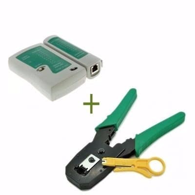 Network LAN Cable Tester Test Tool + Networking Crimping Tool For Modular Connector