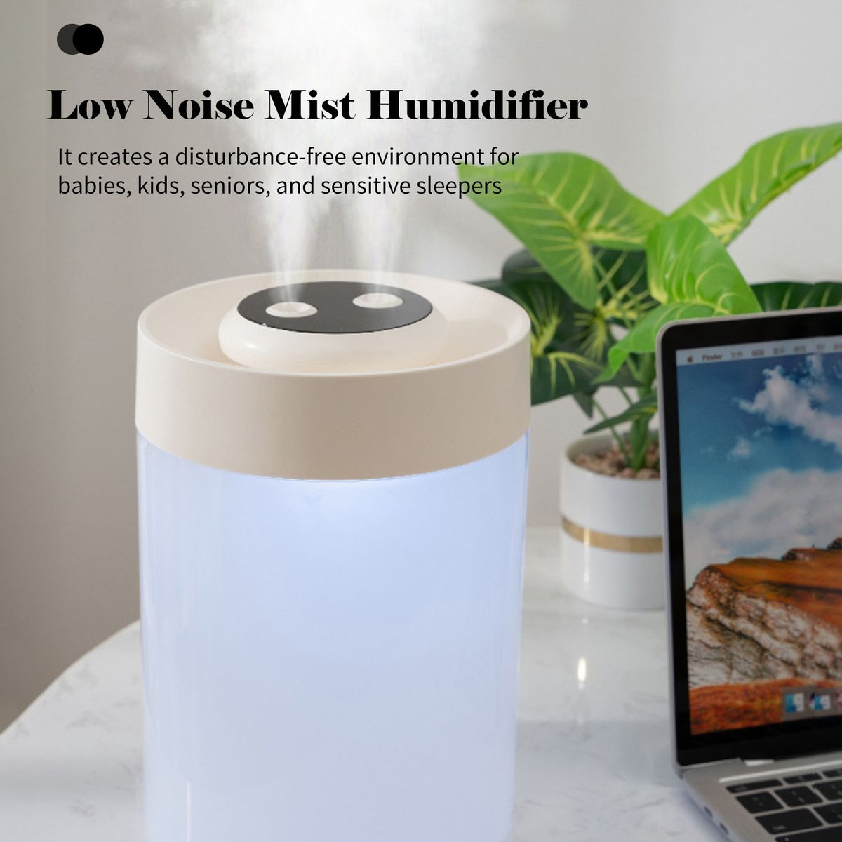 Mist Humidifier Diffuser With 7-Color Night Light 4.2L Large