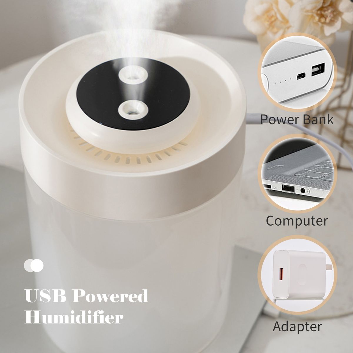 Mist Humidifier Diffuser With 7-Color Night Light 4.2L Large