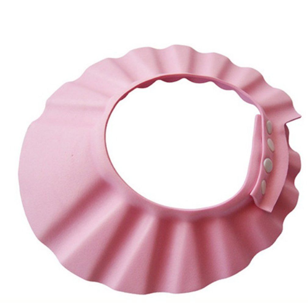 OR Baby Bathing Shower Cap Hat Wash Hair Shield Adjustable Elastic Shampoo Pink