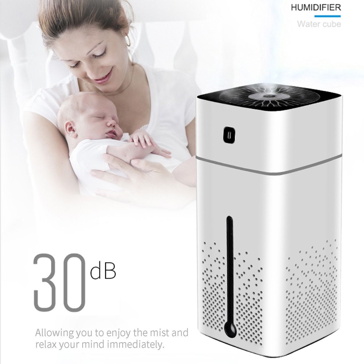 1000mL Mist Humidifier Diffuser With Colorful Light Quiet
