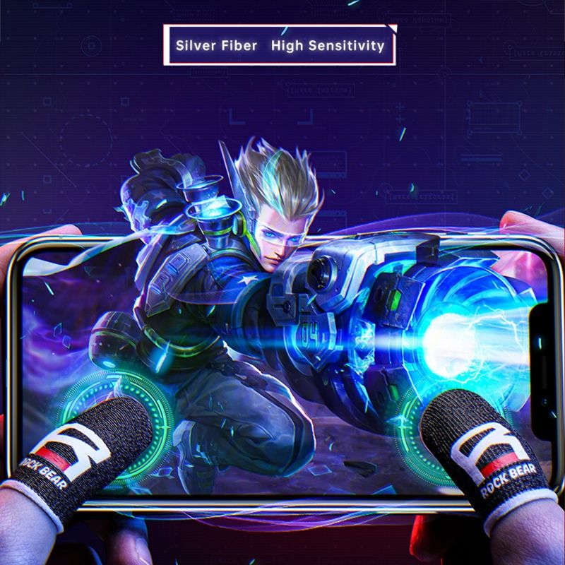 I27 Silver Fiber Anti-sweat Sensitive Touch Gaming Finger Cover For Thumb / Index Finger