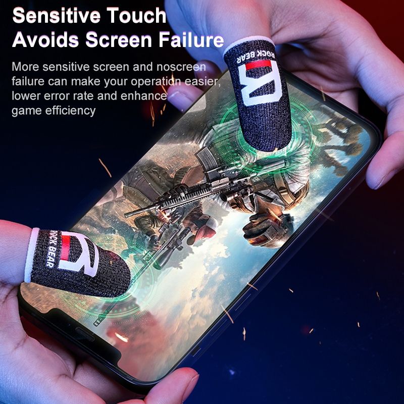 I27 Silver Fiber Anti-sweat Sensitive Touch Gaming Finger Cover For Thumb / Index Finger