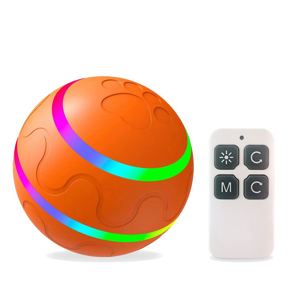 Smart Jumping Ball USB Electric Pet Toys Automatic Rotating Toy For Cat Dog Kids Magic Roller Ball Cat LED Rolling Flash Ball-Yellow Automatic
