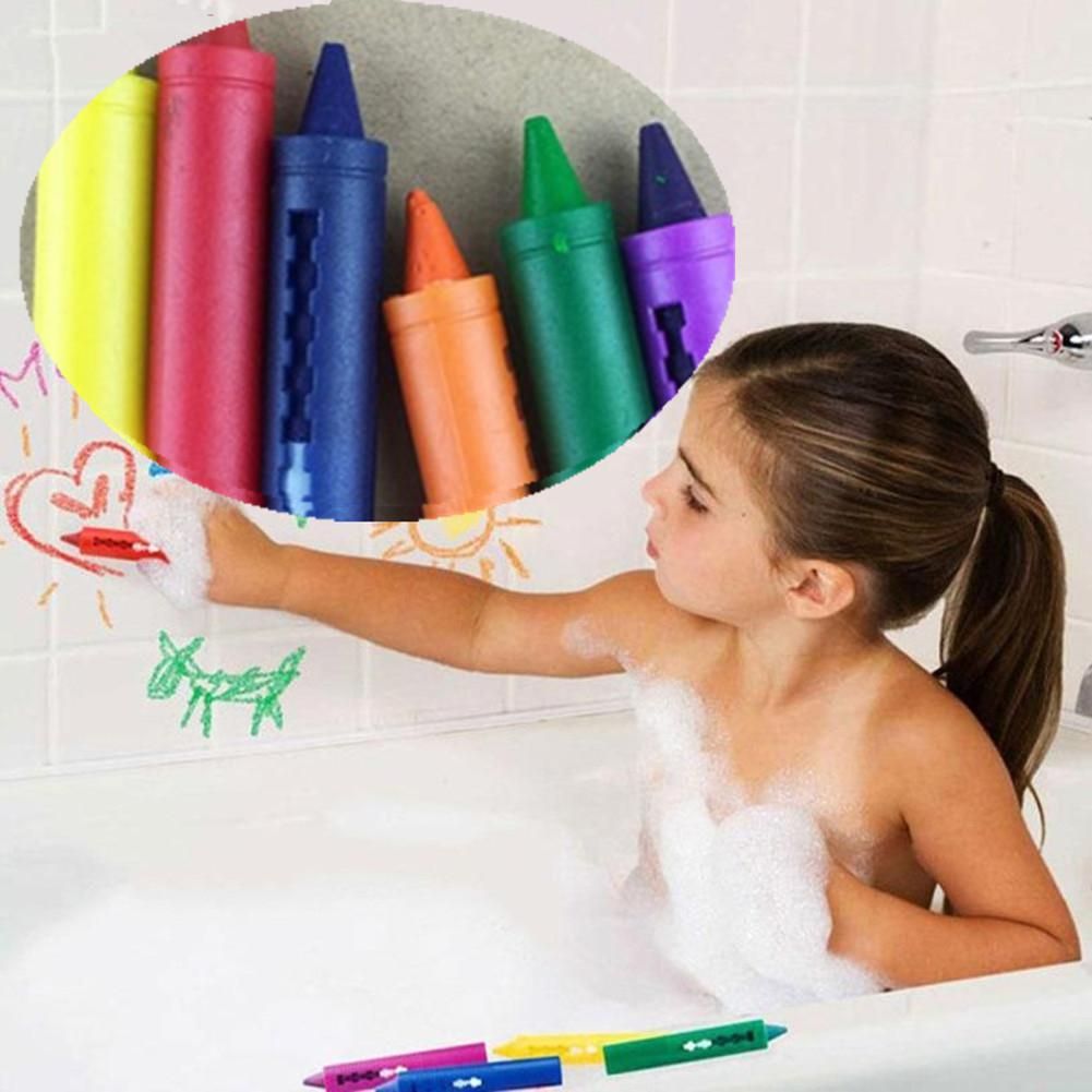 6pcs/set Baby Bathroom Crayons Washed Color Creative Pen