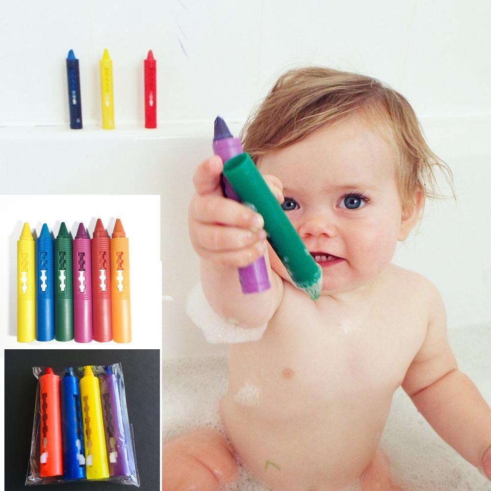 6pcs/set Baby Bathroom Crayons Washed Color Creative Pen