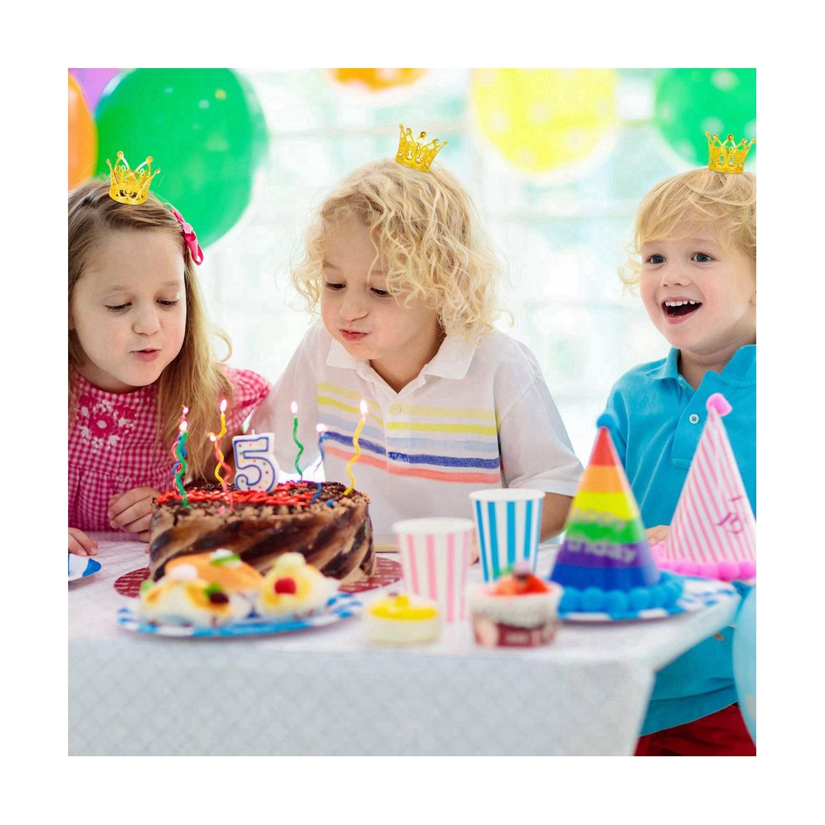 20Pcs Crown Cake Topper Mini Baby Crown Gold Cro