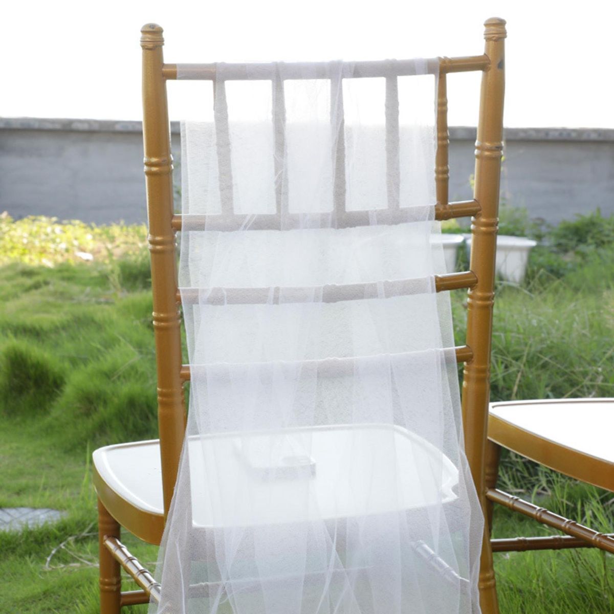 Flower Wedding Chair Decor Bouquet Flower Cover White