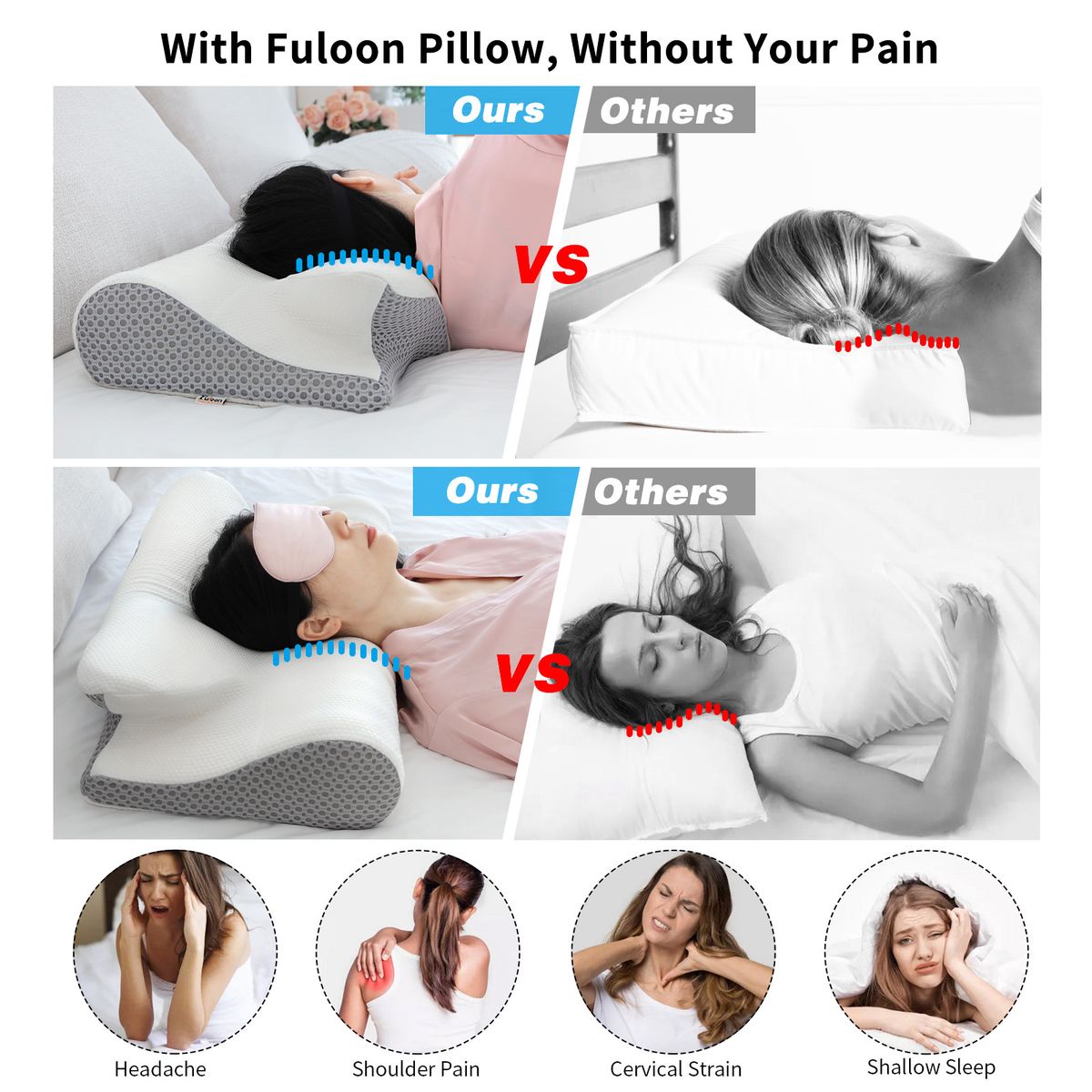 Memory Foam Cervical Pillow Ergonomic Orthopedic-Memory Foam Pillow