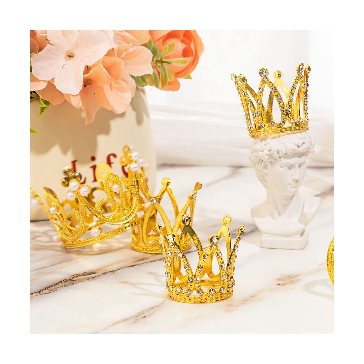 15Pcs Crown Cake Topper, Mini Baby Cupcake Crowns for
