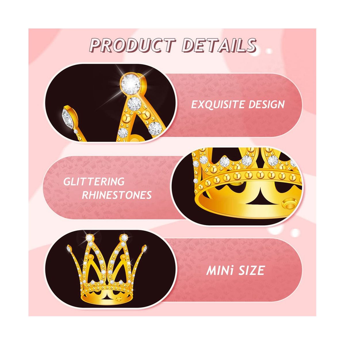 15Pcs Crown Cake Topper, Mini Baby Cupcake Crowns for