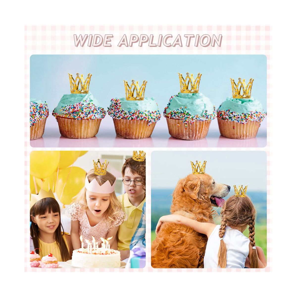 15Pcs Crown Cake Topper, Mini Baby Cupcake Crowns for