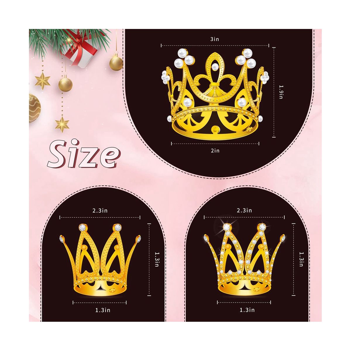 15Pcs Crown Cake Topper, Mini Baby Cupcake Crowns for