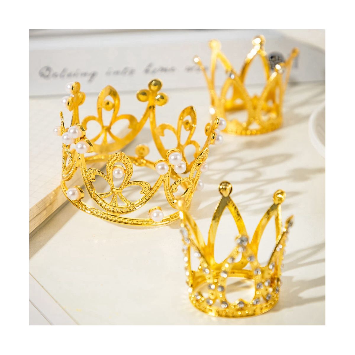 15Pcs Crown Cake Topper, Mini Baby Cupcake Crowns for