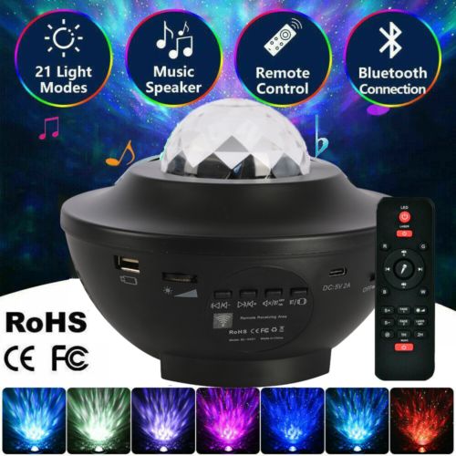 Bluetooth Music Starry Sky Projection Night Light Remote
