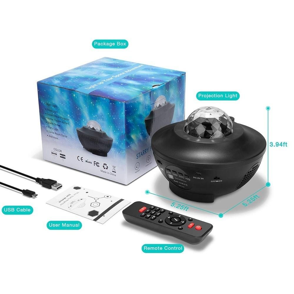 Bluetooth Music Starry Sky Projection Night Light Remote