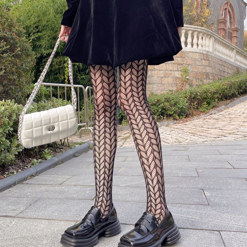 Sexy Lingerie Stockings Black Fishnet Jacquard Stocking Pantyhose Tights WK02
