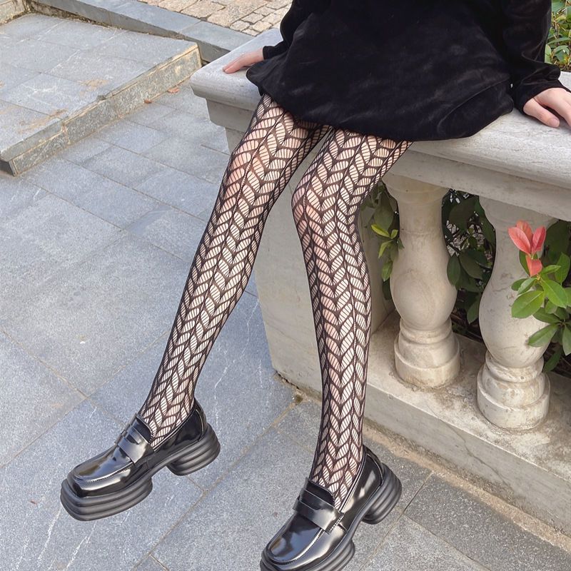 Sexy Lingerie Stockings Black Fishnet Jacquard Stocking Pantyhose Tights WK02