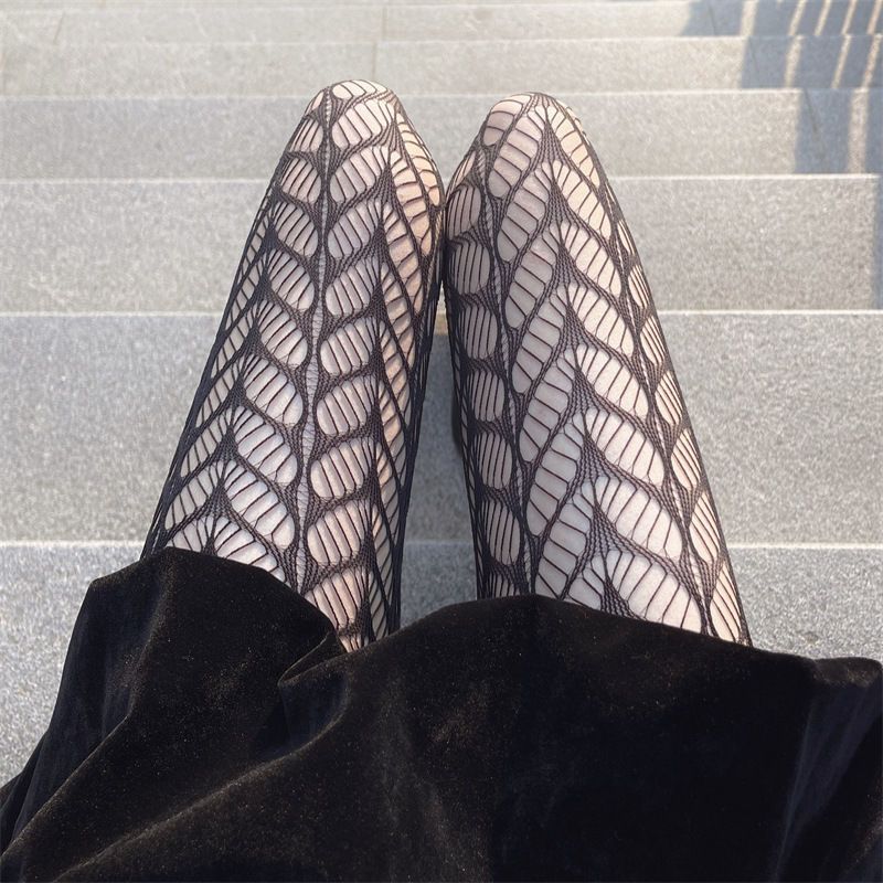Sexy Lingerie Stockings Black Fishnet Jacquard Stocking Pantyhose Tights WK02