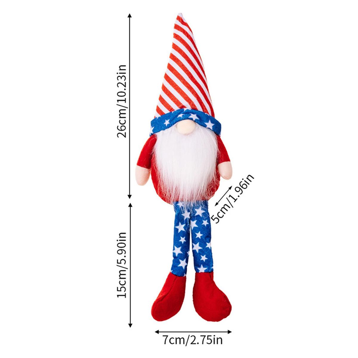 Gnome Doll 4th of July Patriotic Faceless Gnome Doll Red