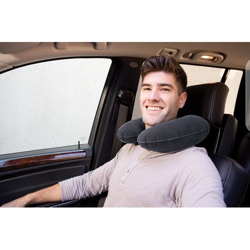Inflatable Travel Pillow Head Rest Cushion With Pump