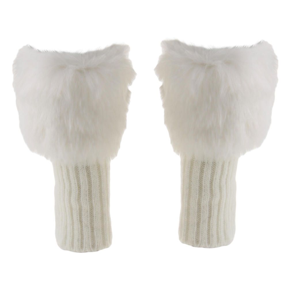Fluffy Knit Boots Cuff  Trim Toppers Leg Warmer Boot Sock White