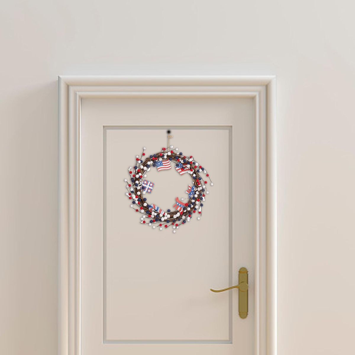 Door Garland American Independence Day Flag Wreath Pendant Blue and Red
