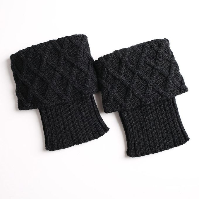 Women Leg Warmers Knit Warmers Protector Acrylic Breathable For Black