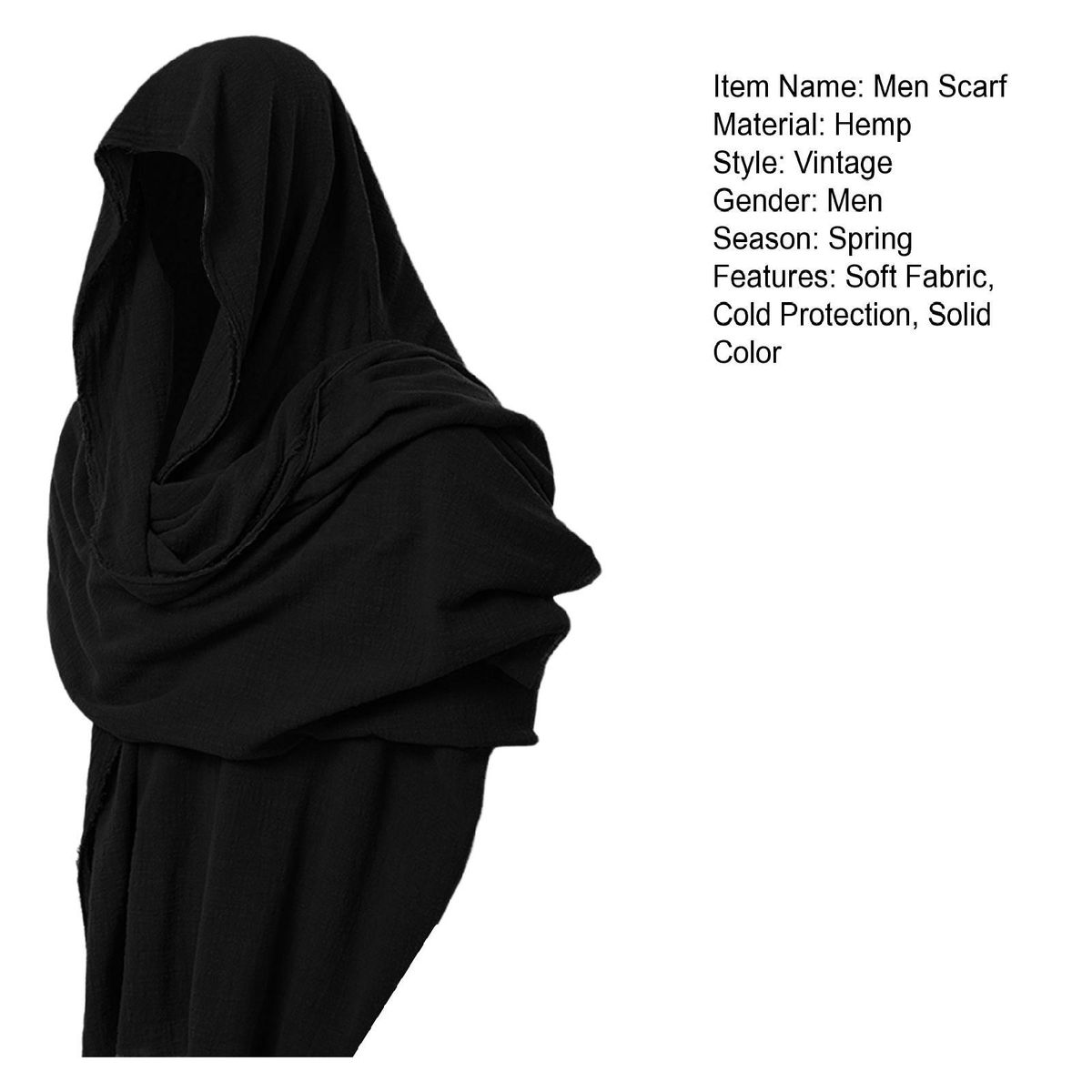 Men Shawl Men Hood Cloak Pirate Cosplay Black