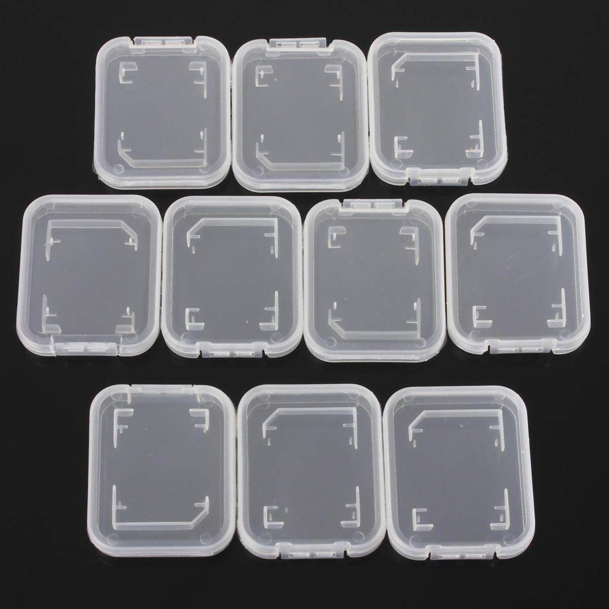 10PCS Transparent Standard SD SDHC Memory Card Case Holder Box Storage Set