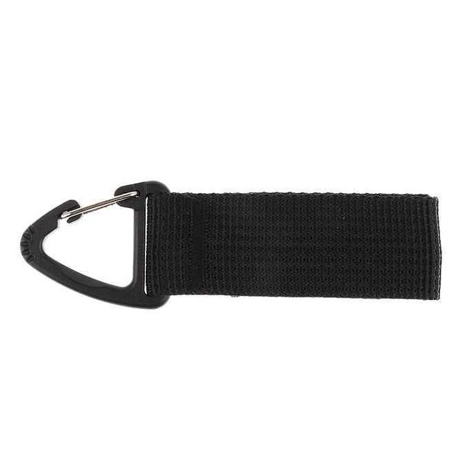 Outdoor Hiking Nylon Webbing Backpack Triangular Hanging Hook Black