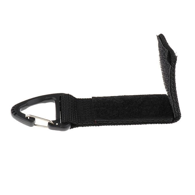 Outdoor Hiking Nylon Webbing Backpack Triangular Hanging Hook Black