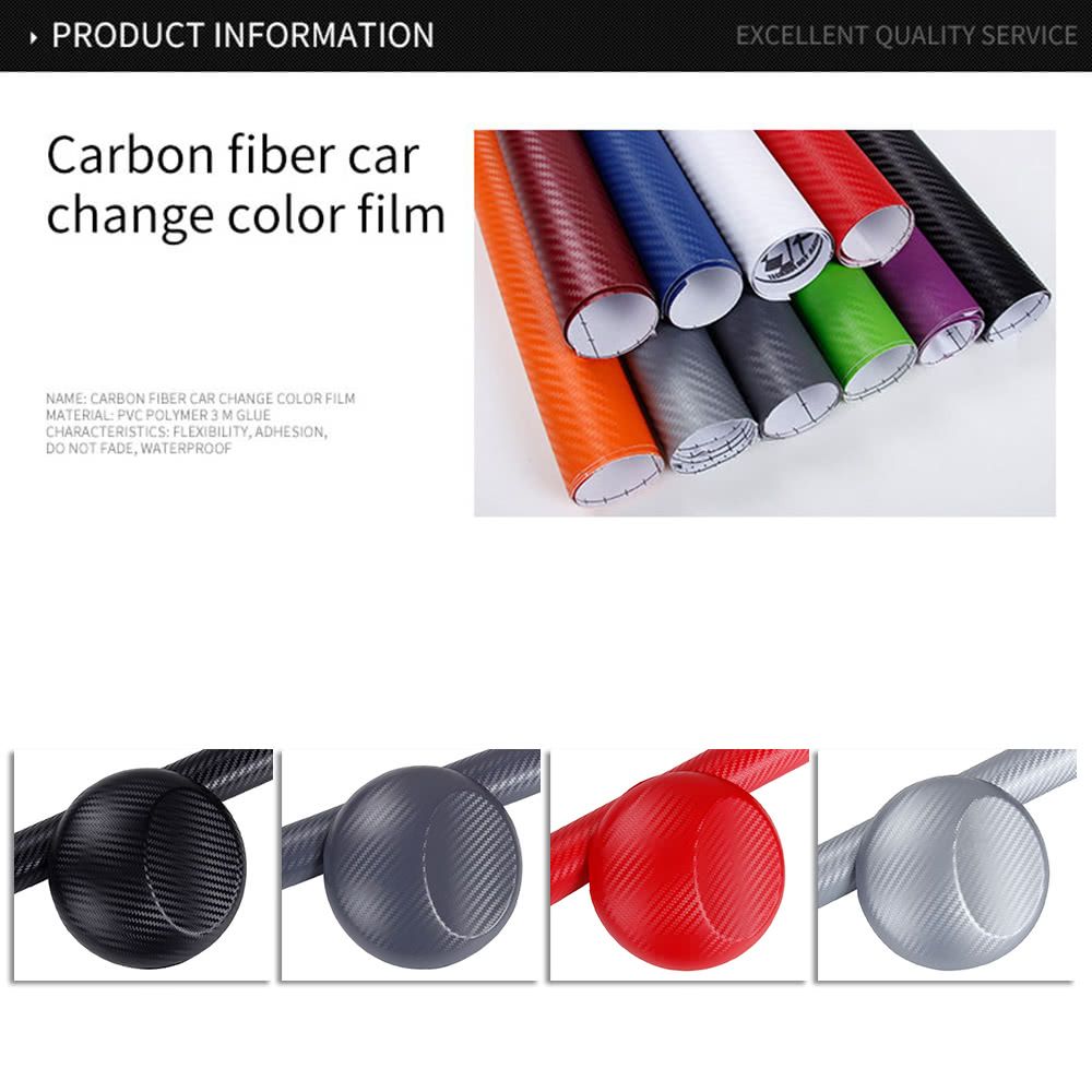 30 *127cm 3D Car Styling Carbon Fiber Stickers Vehicle Wrap