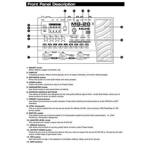 Guitar Effect MG-20 With Expression Pedal