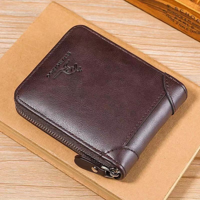 New Men Pu Leather Short Wallets Card Holder Multfunction