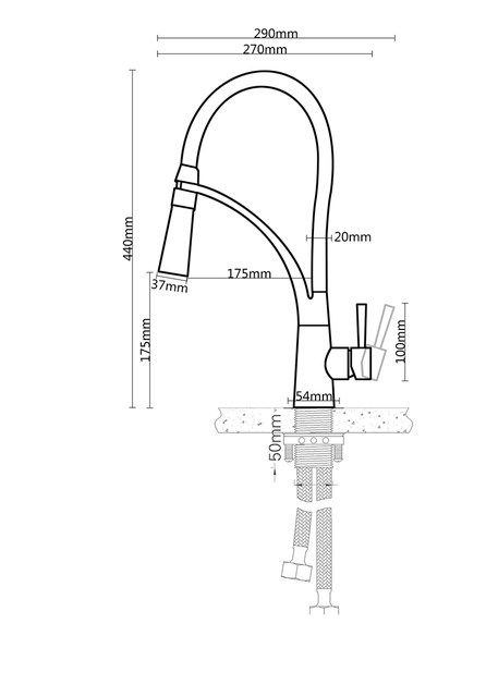 LED Spring Pull Down Single Handle Kitchen Faucet Tap