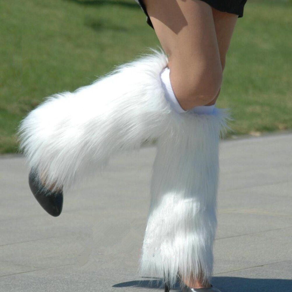 Women Faux Fur Leg Warmers Fluffies Shaggy Boot Shoes Cover