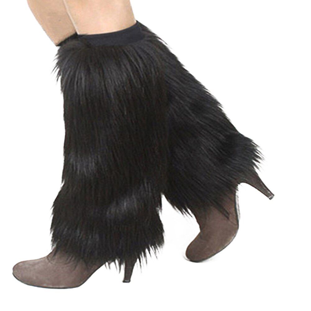 Women Faux Fur Leg Warmers Fluffies Shaggy Boot Shoes Cover