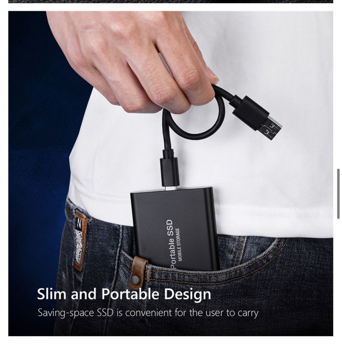 Portable 1TB Hard Drive Storage - SSD External Hard Drive