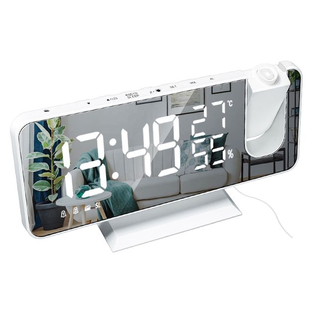 LED Digital Alarm Clock Table Watch Clocks USB Projector