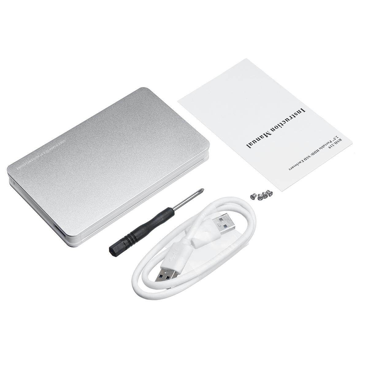 4TB USB 3.0 SATA External 2.5" HD HDD SSD Hard Drive Enclosure Disk Shell Box Silver