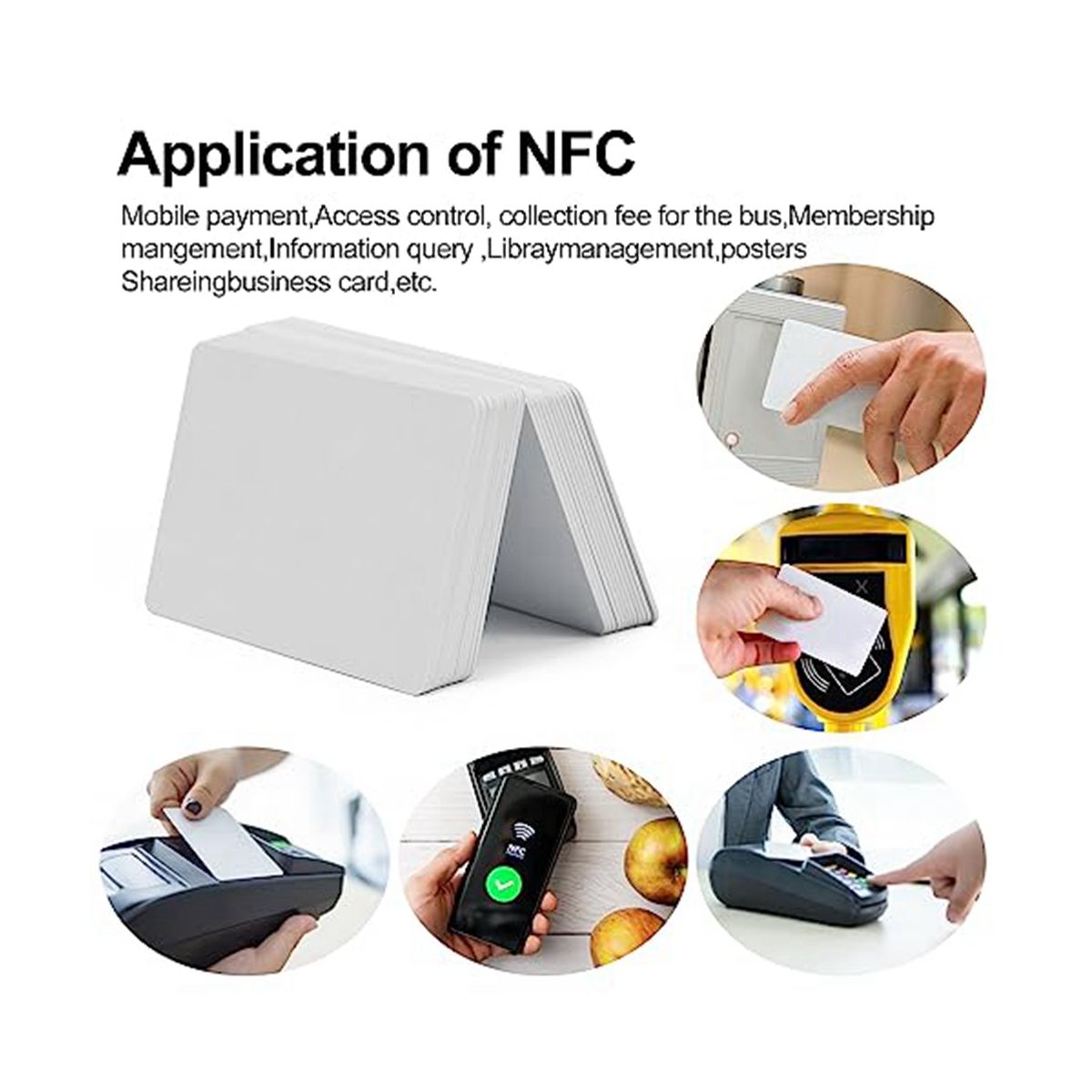 100 PCS NTAG215 NFC Cards 215 NFC Cards 215 Tags Rewritable NFC Cards