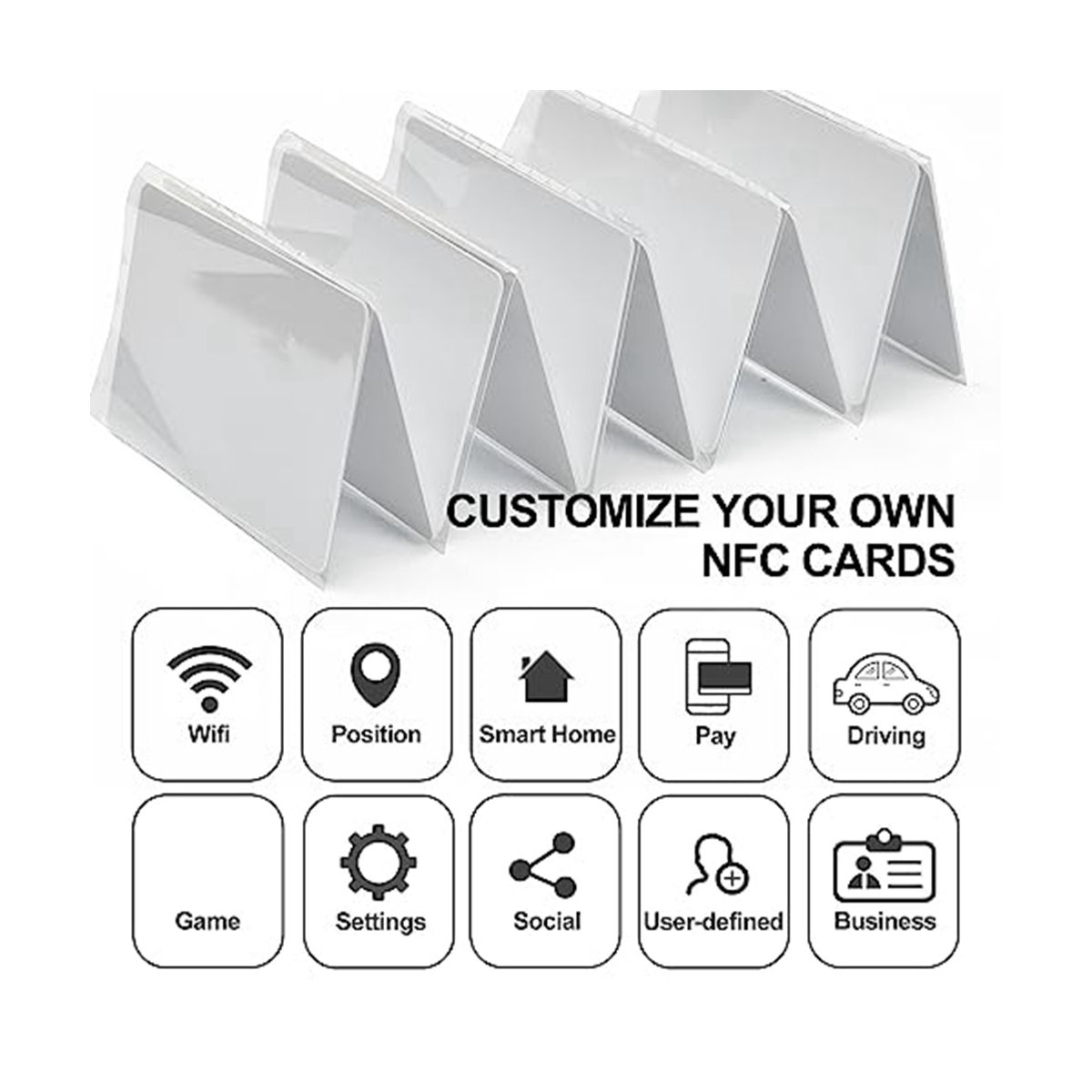 100 PCS NTAG215 NFC Cards 215 NFC Cards 215 Tags Rewritable NFC Cards
