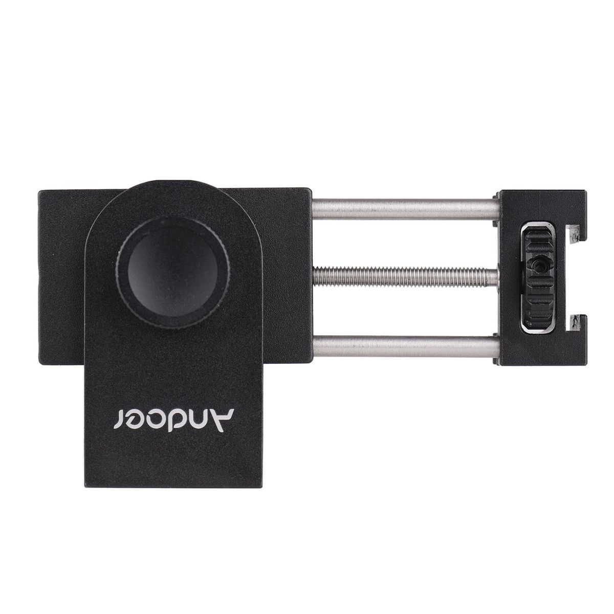 Andoer All Metal Phone Holder Tripod Mount Adapter with Cold Shoe Mounting Microphone LED Video Light Support Vertical and Horizontal Modes