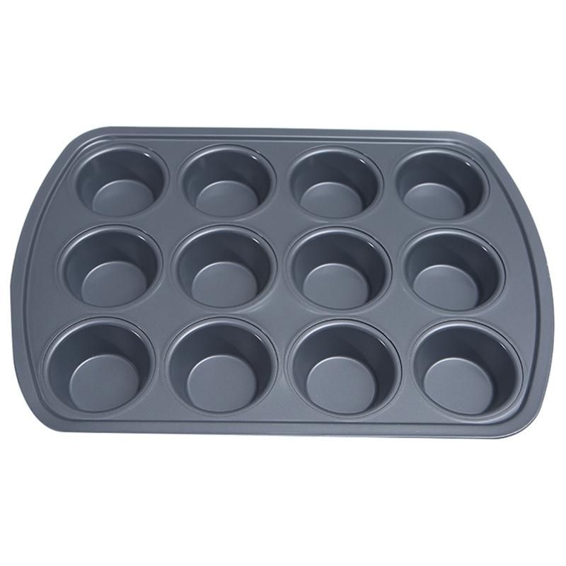 12 Holes Non-Stick Round Cupcake Mold Pan Mu