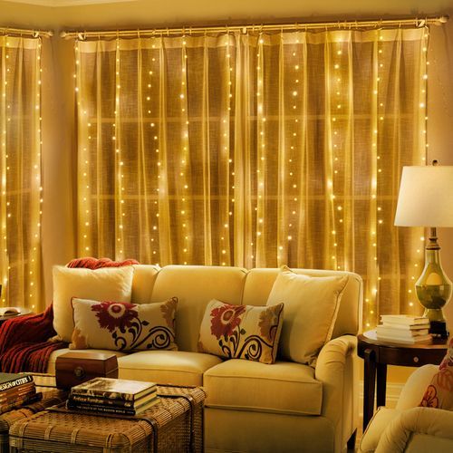 Curtain Lights 9.8X9.8Ft 300 LED USB-Powered Fairy Lights