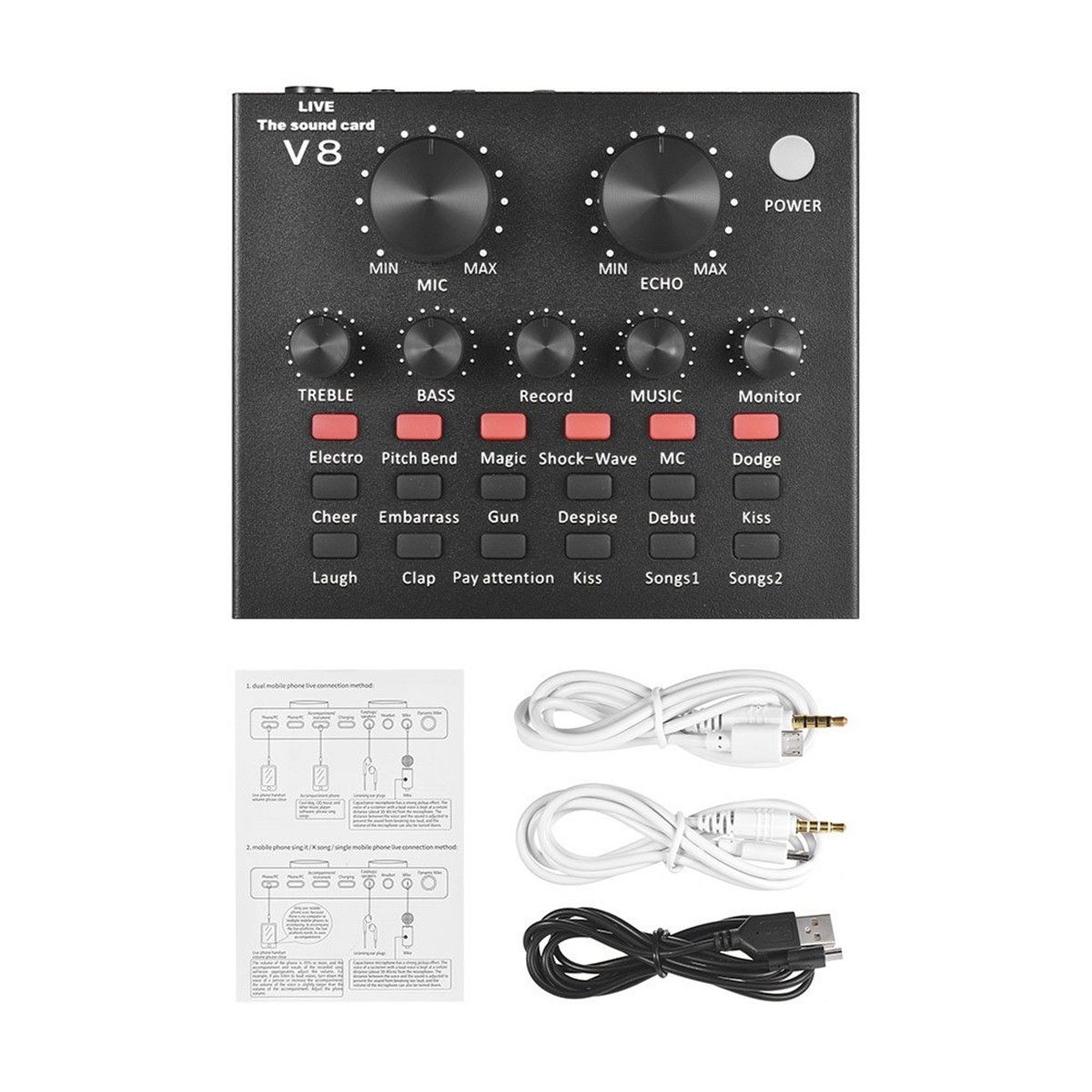 External Audio Mixing Sound Card USB Audio Interface With Multiple Sound 90db Internet Celebrity/youtuber Streamer Mixing Sound Card