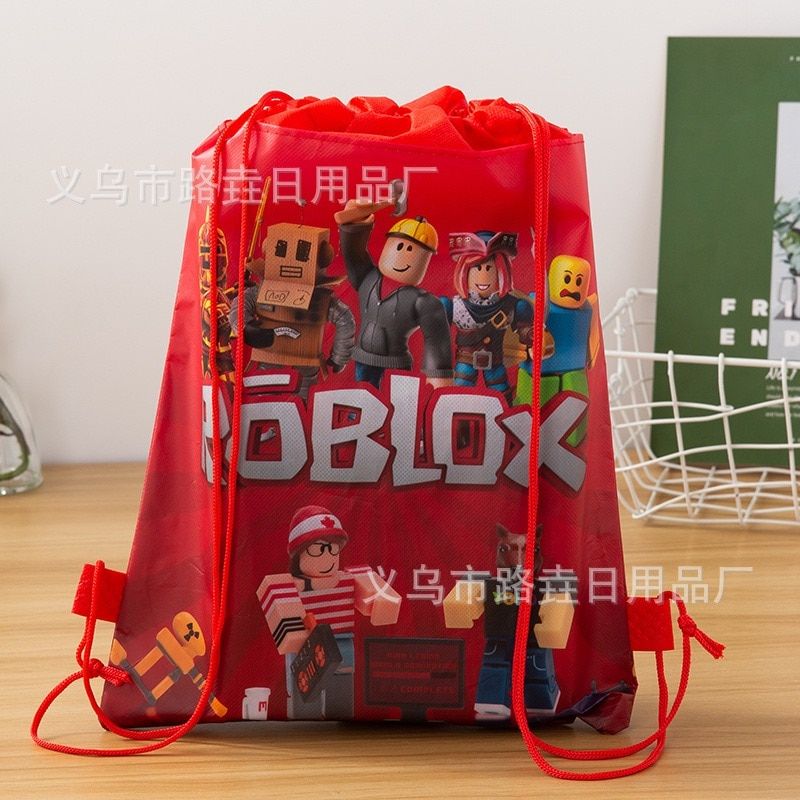 Roblo Birthday Party Decorations Robloxs Balloons Disposable Tableware Set Paper Plate Cup Party Supplies Set Cake Topper Drawstring Bag 1pc