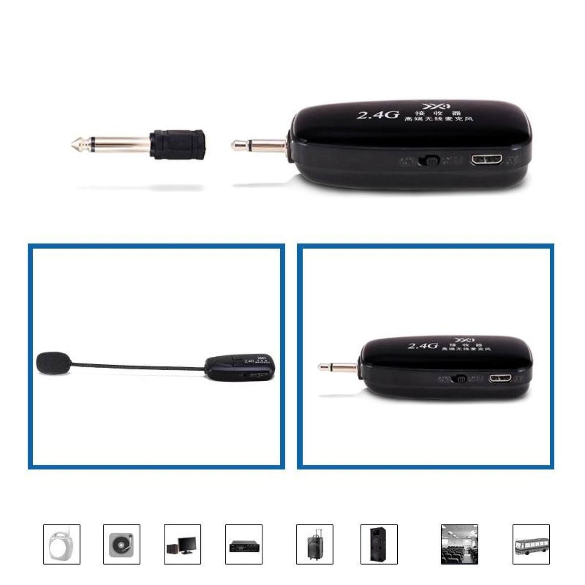 Upgrade 2.4G Wireless Microphone Speech Headset Megaphone Radio Loud Mic BDZ